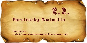 Marsinszky Maximilla névjegykártya